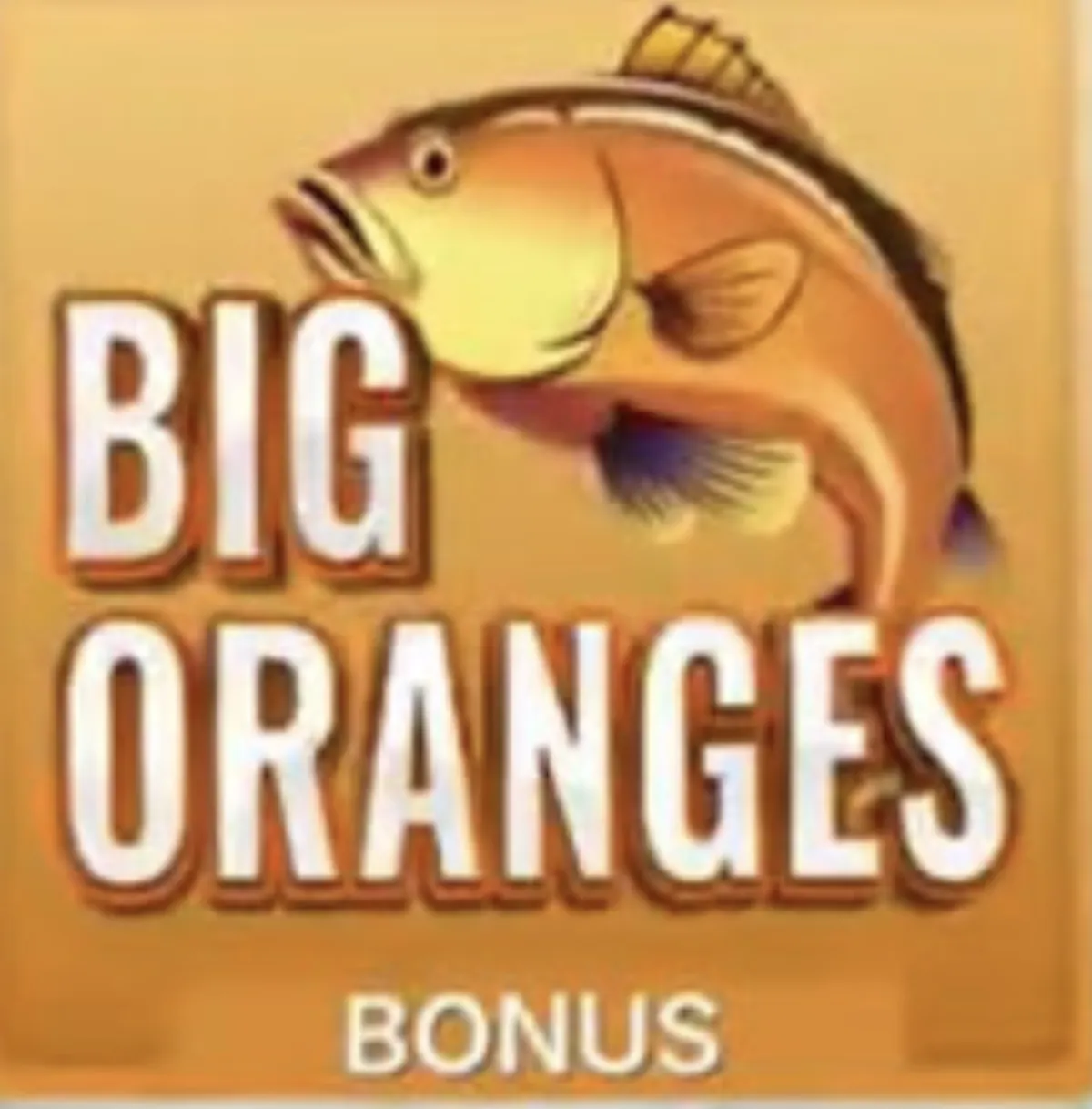 Ice Fishing Big Oranges bonus round showing orange fish multipliers from 4x to 200x