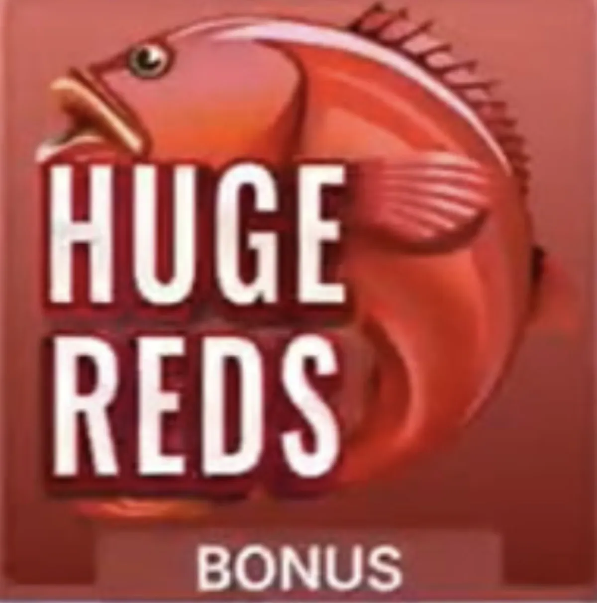 Ice Fishing Huge Reds bonus round showing red fish multipliers from 10x to 500x
